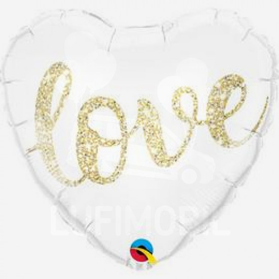 Arany Love fehér szív