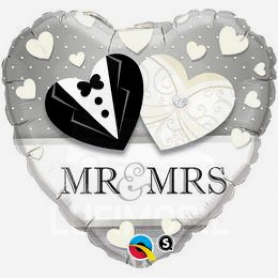 Mr & Mrs esküvői szív