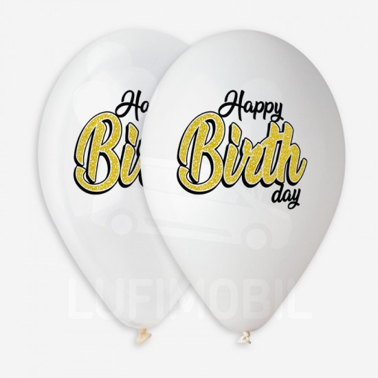 Happy Birthday fehér-arany