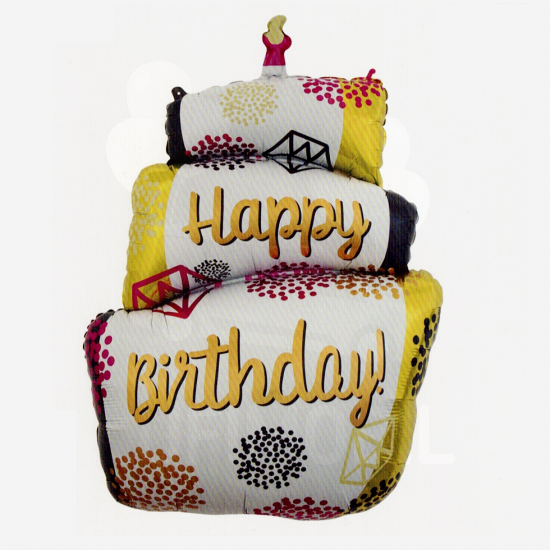 HB torta arany-fekete-pink