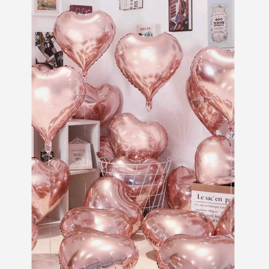 Rosegold fólia szív csomag